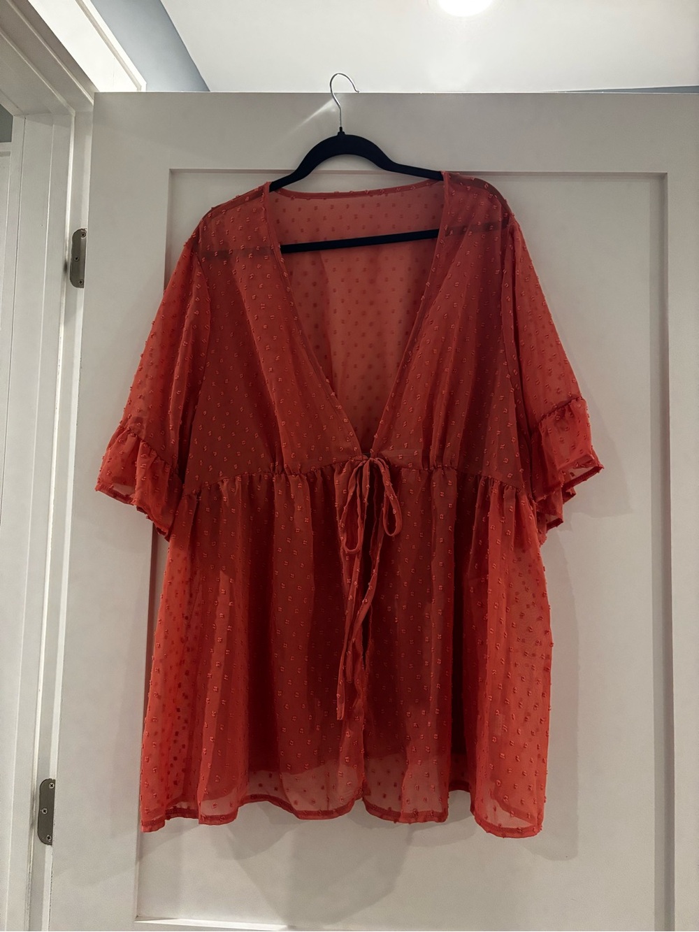 Women's Sheer Tie-Front Top
